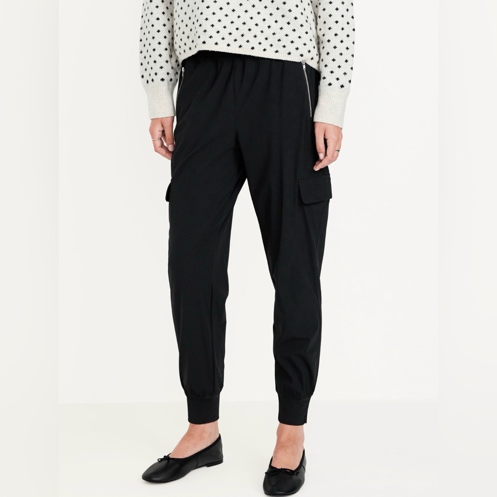 Black high wasted Women's Cargo Jogger Pants XXL